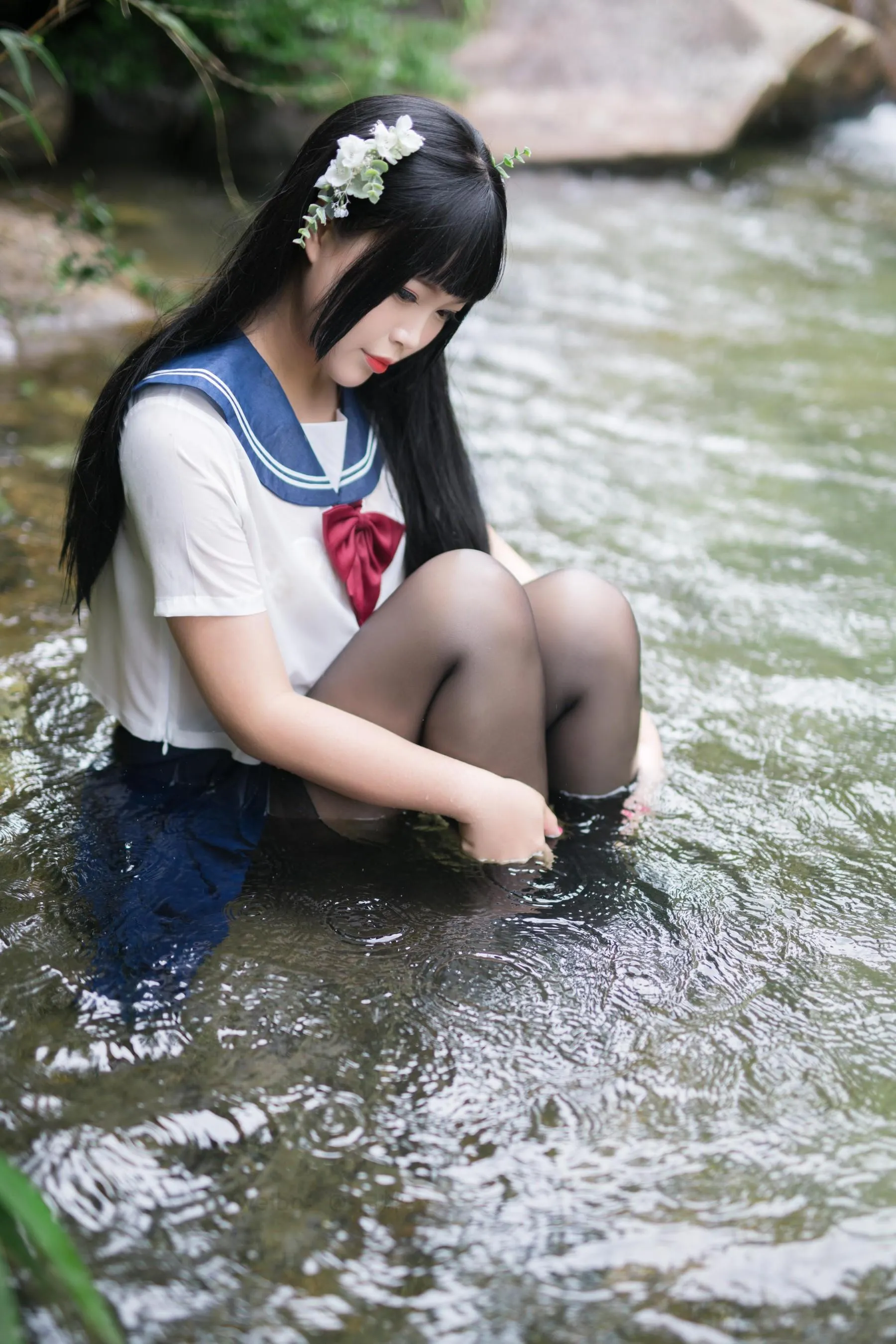 白烨 – NO.05 湿身JK-图片[24] [50P]插图7